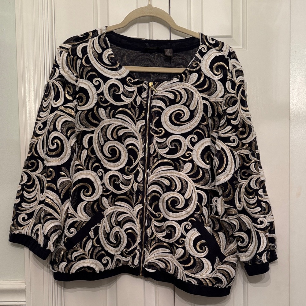 Chico’s Navy & Gold Jacket